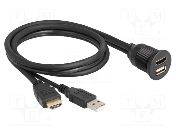 DeLOCK Cable HDMI-A y USB 2.0 Tipo-A resistente al agua 1 m