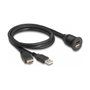 DeLOCK Cable Adaptador HDMI-A a USB 2.0 Tipo A Macho Hembra para Instalacion Empotrada 1 Metro Negro a Prueba de Agua con HDCP