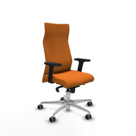 PIQUERAS Y CRESPO Sillón Albacete Naranja con Mecanismo Sincro y Base de Aluminio