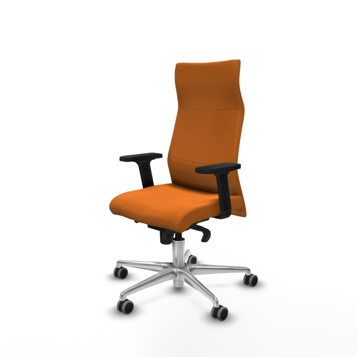 PIQUERAS Y CRESPO Sillón Albacete Naranja con Mecanismo Sincro y Base de Aluminio