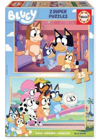 Educa Puzzle de Madera 2x25 Piezas Bluey