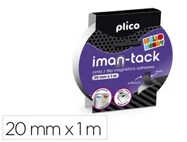 Plico Cinta Adhesiva Imanada 20mm x 1m para Manualidades y Cierres Magnéticos