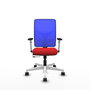 PIQUERAS Y CRESPO Silla de oficina Motilla con mecanismo Sincro/Traslack, Rojo y Azul