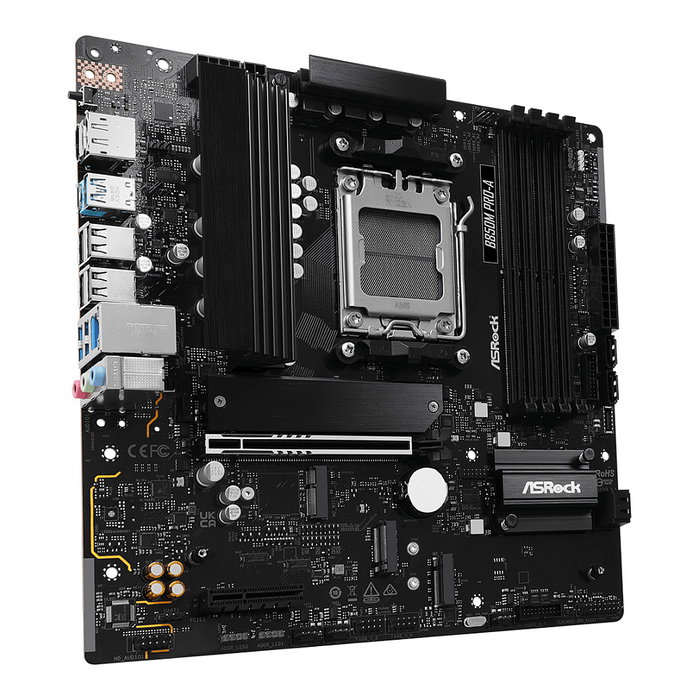 ASRock Placa Base B850M Pro A, Socket AM5, DDR5-SDRAM, Micro ATX, para AMD Ryzen 7000/8000/9000 Series