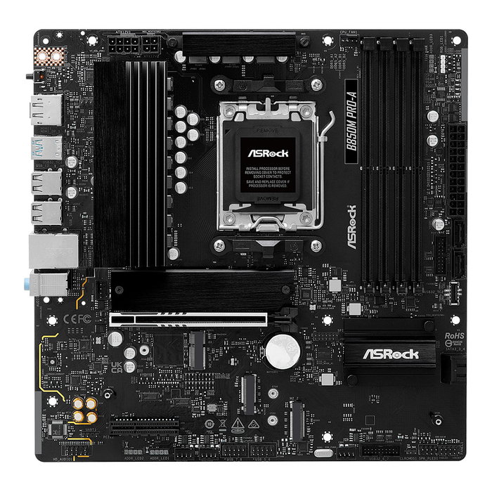 ASRock Placa Base B850M Pro A, Socket AM5, DDR5-SDRAM, Micro ATX, para AMD Ryzen 7000/8000/9000 Series