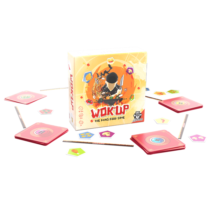 Hot Macacos Wok' Up Juego de Cartas HMWU01ES - Juego de Mesa Rápido y Familiar, de 2 a 6 Jugadores, 15 Minutos, Edad 7+, Multilingüe (Español)