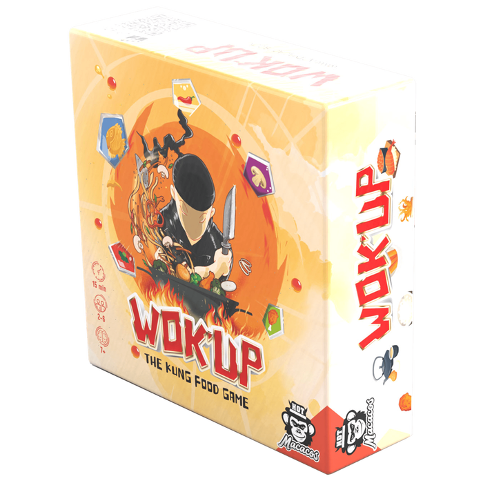 Hot Macacos Wok' Up Juego de Cartas HMWU01ES - Juego de Mesa Rápido y Familiar, de 2 a 6 Jugadores, 15 Minutos, Edad 7+, Multilingüe (Español)