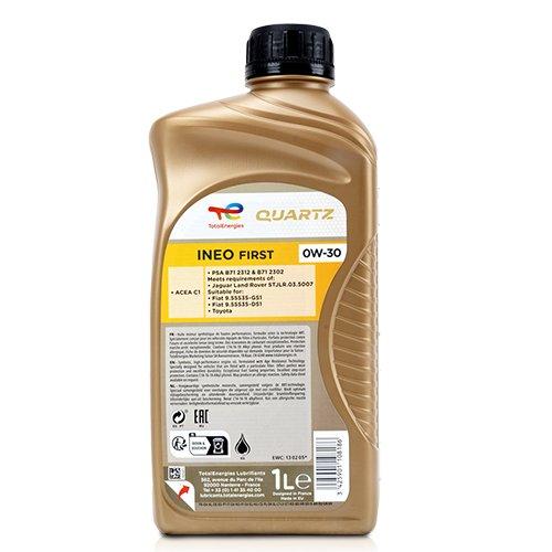 Total ACTOINFRST0W301L Aceite de Motor Ineo First 0W-30 1L Sintético Low Saps Gasolina Diésel PSA B71 2312 JLR STJLR03.5007