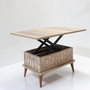 Hanah Home Alaska Mesa de Café Moderna 90x38x60 cm Tablero Melamina Patas Plástico
