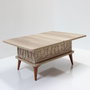 Hanah Home Alaska Mesa de Café Moderna 90x38x60 cm Tablero Melamina Patas Plástico