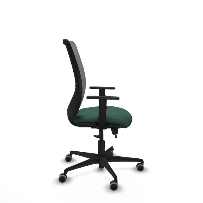 PIQUERAS Y CRESPO Silla de oficina Zulema con mecanismo Sincro/Traslack, verde botella y gris