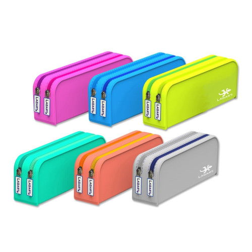 Lagart 329275 Portatodo de Silicona Rectangular con Doble Cremallera para Niños Lagart 329275 Portatodo de Silicona Rectangular con Doble Cremallera para Niños