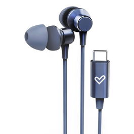 Energy Sistem Metallized Type C Auriculares Inalámbricos Intraduditivos con Cable USB-C, Controlador 3 Botones, Micrófono y Almohadillas, Azul