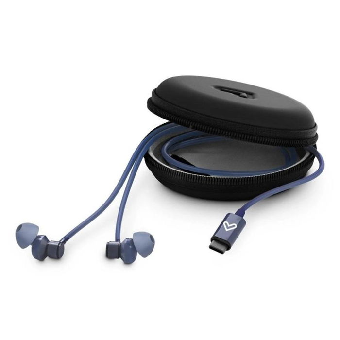 Energy Sistem Metallized Type C Auriculares Inalámbricos Intraduditivos con Cable USB-C, Controlador 3 Botones, Micrófono y Almohadillas, Azul