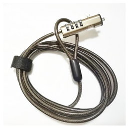 Aisens Cable de Seguridad para Portátil con Combinación Nano, Cerradura Antirrobo, Acero, 1.5 Metros, Negro