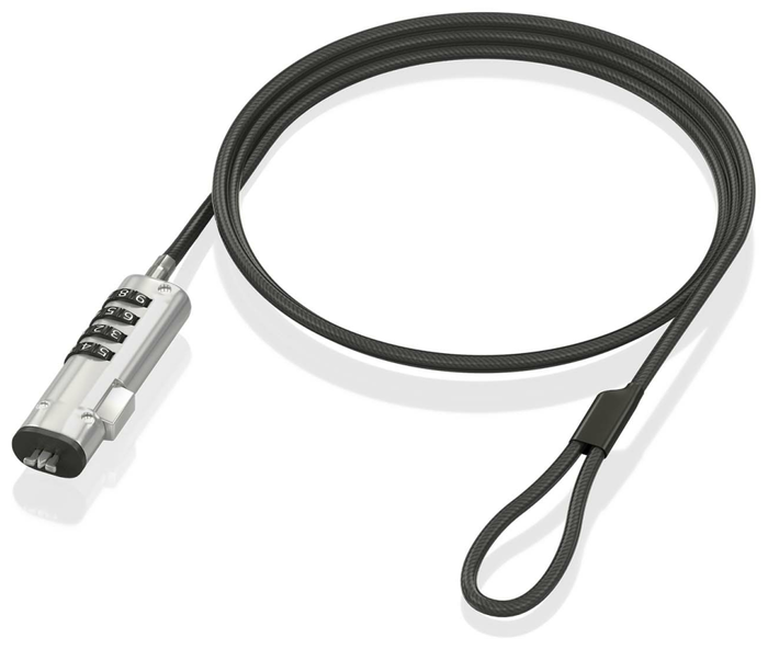 Aisens Cable de Seguridad tipo Nano con Combinación ASLK-D50N05-BK, Negro, 1.5m