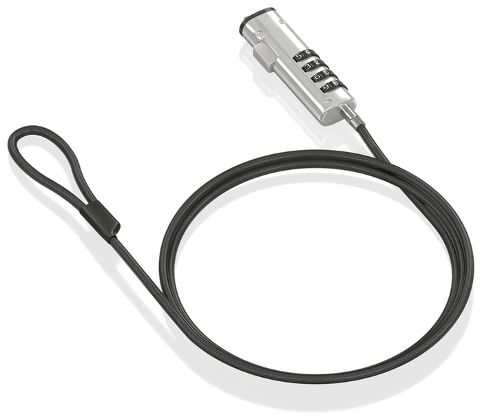 Aisens Cable de Seguridad tipo Nano con Combinación ASLK-D50N05-BK, Negro, 1.5m