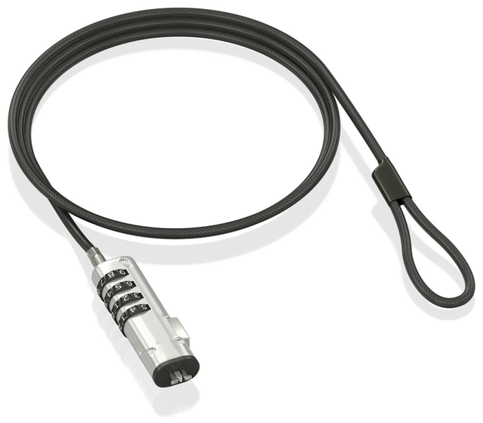 Aisens Cable de Seguridad tipo Nano con Combinación ASLK-D50N05-BK, Negro, 1.5m