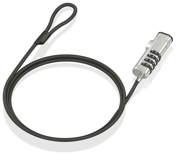 Aisens Cable de Seguridad tipo Nano con Combinación ASLK-D50N05-BK, Negro, 1.5m