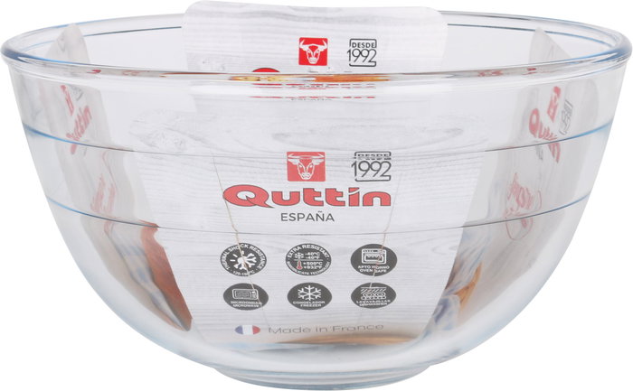 Quttin Bol Mezclador Vidrio 24 cm - 3.8L (6 Unidades)