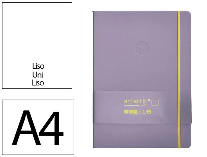 Antartik Cuaderno A4 Tapa Dura Hojas Lisas Morado y Amarillo 100 Hojas 80 gr FSC Antartik Cuaderno A4 Tapa Dura Hojas Lisas Morado y Amarillo 100 Hojas 80 gr FSC