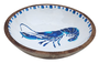 DKD Home Decor Centro de Mesa de Mango con Diseño de Langosta Lacado Blanco