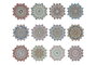 DKD Home Decor Posavasos Mandala de Dolomita Surtido de 12 Unidades