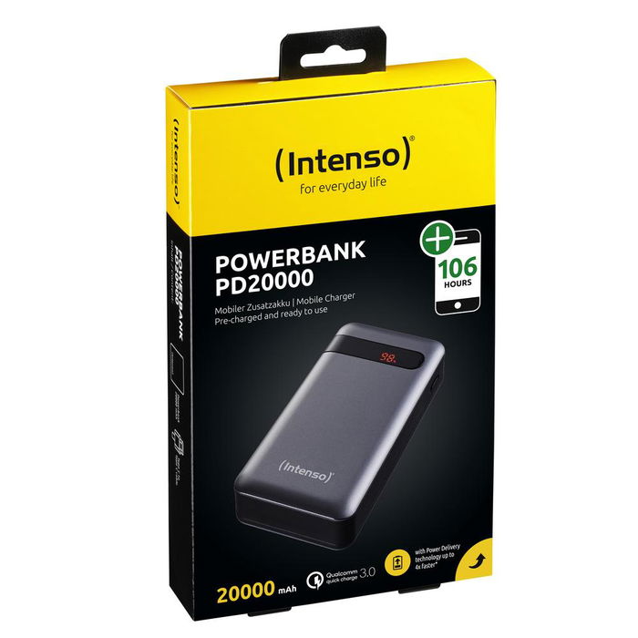 Intenso PD20000 Power Bank 20000 mAh con Power Delivery, Quick Charge y USB-C, Color Antracita Intenso PD20000 Power Bank 20000 mAh con Power Delivery, Quick Charge y USB-C, Color Antracita