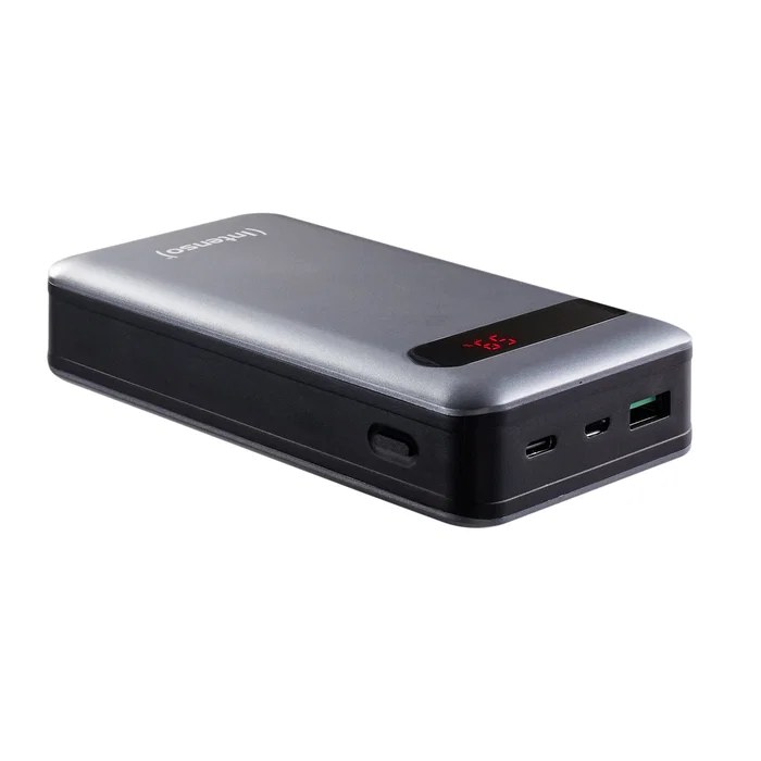 Intenso PD20000 Power Bank Power Delivery 20000 mAh Antracita, Batería Externa con Quick Charge 3.0, USB-C, Pantalla LCD