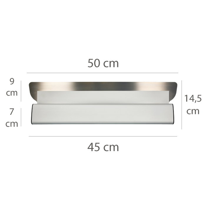 WOLFPACK LINEA PROFESIONAL Llana de Aluminio y Acero Inoxidable de 50 cm
