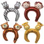 Party Time Juego De 2 Diademas/Globo Infantil Party Time Modelos Surtidos Cebra Jirafa Mono Tigre Reutilizables