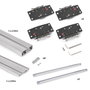 Emuca Sistema Flow 2 de superficie en formato kit para un armario de 2 puertas correderas de madera apoyadas con cierre suave