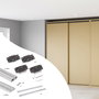 Emuca Sistema Flow 2 de superficie en formato kit para un armario de 2 puertas correderas de madera apoyadas con cierre suave
