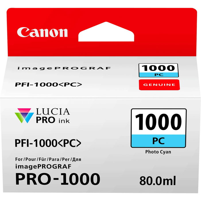 Canon PFI-1000PC Cartucho de Tinta Foto Cian 80 ml para imagePROGRAF PRO-1000 Canon PFI-1000PC Cartucho de Tinta Foto Cian 80 ml para imagePROGRAF PRO-1000