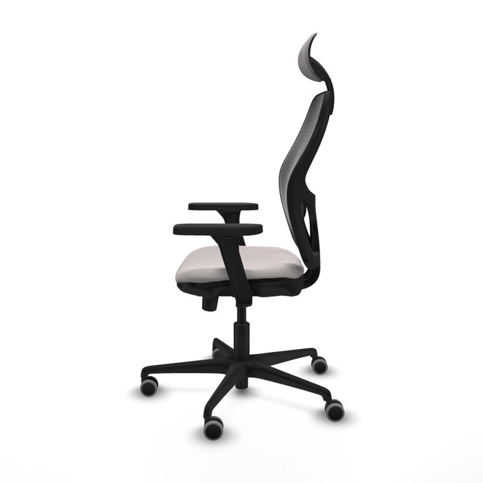 PIQUERAS Y CRESPO Silla de oficina Jorquera con mecanismo Sincro/Traslack, Blanco y Negro