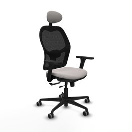 PIQUERAS Y CRESPO Silla de oficina Jorquera con mecanismo Sincro/Traslack, Blanco y Negro