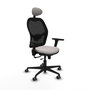 PIQUERAS Y CRESPO Silla de oficina Jorquera con mecanismo Sincro/Traslack, Blanco y Negro