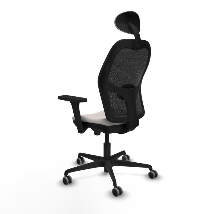 PIQUERAS Y CRESPO Silla de oficina Jorquera con mecanismo Sincro/Traslack, Blanco y Negro