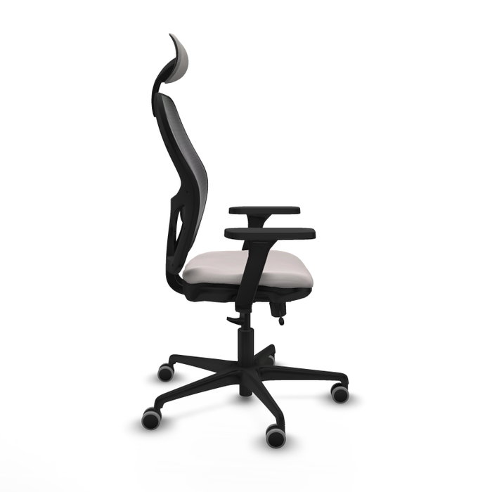 PIQUERAS Y CRESPO Silla de oficina Jorquera con mecanismo Sincro/Traslack, Blanco y Negro