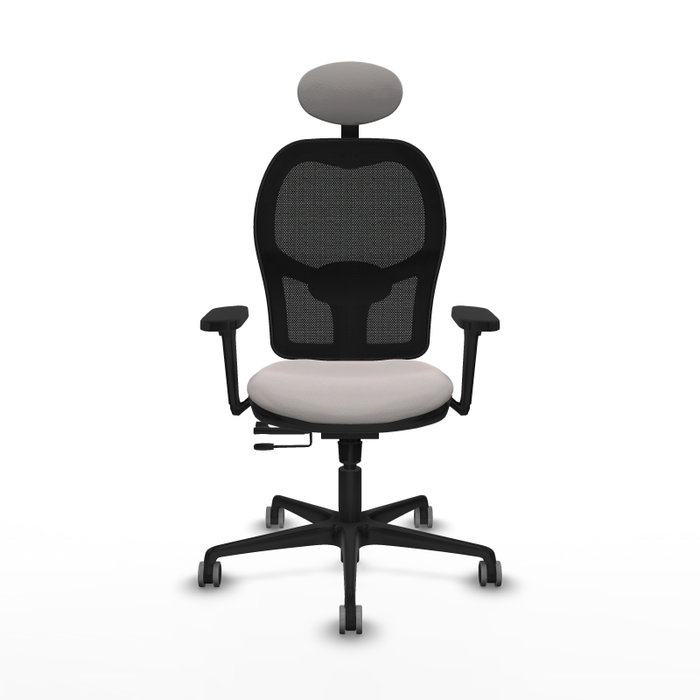 PIQUERAS Y CRESPO Silla de oficina Jorquera con mecanismo Sincro/Traslack, Blanco y Negro