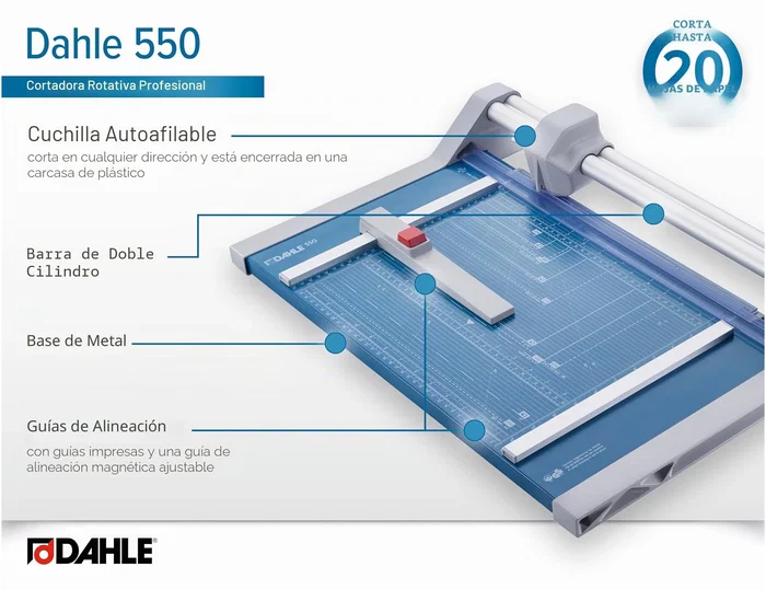Dahle 550 Cizalla de Rodillo Profesional A4 20 Hojas
