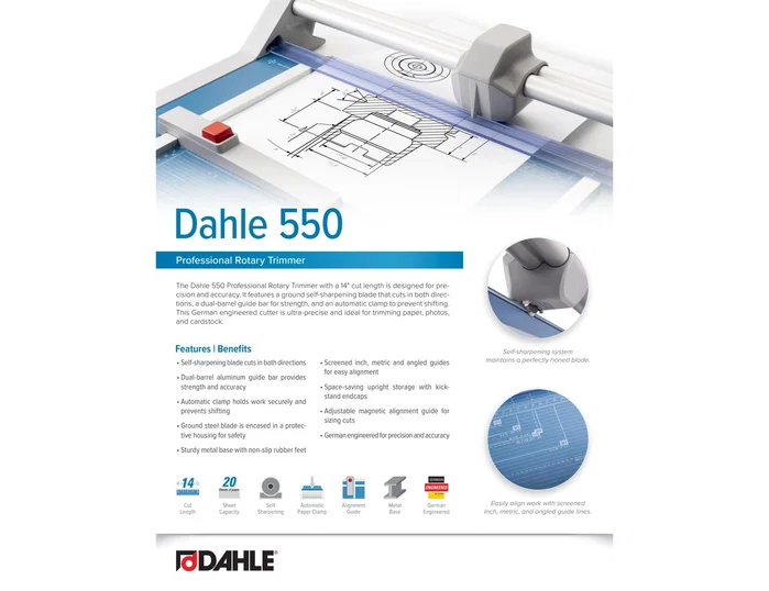 Dahle 550 Cizalla de Rodillo Profesional A4 20 Hojas