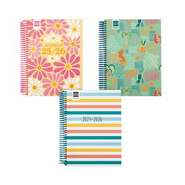 Agenda Escolar (2025-26) Finocam Catalan Diva Espiral Tapa Extradura D/P 4º 155X212 Assortiment Pack De 6