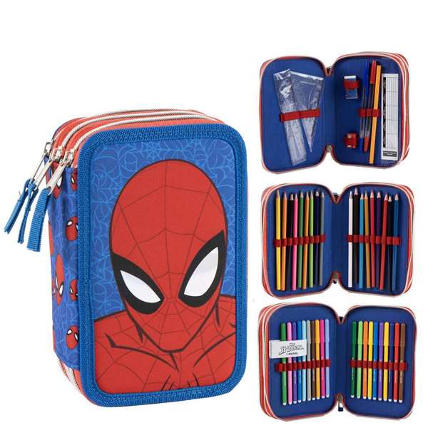 Cerdá Plumier Spiderman Marvel con Accesorios Azul