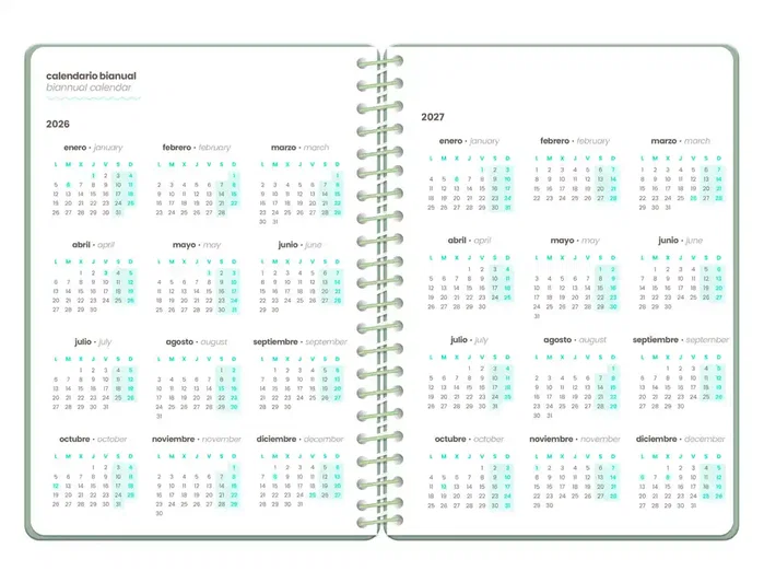 Liderpapel Agenda Escolar Military 26-27 Semana Vista A5+ Verde