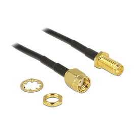 DeLOCK Cable coaxial 88876 RP-SMA a RP-SMA 0,2 m Negro