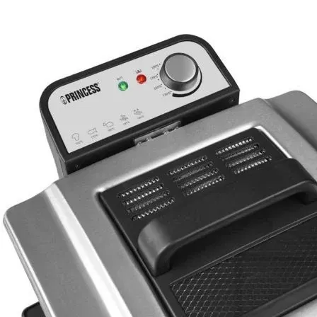 Princess Freidora 184090 5L 3270W Acero Inoxidable con Zona Fría Fácil Limpieza