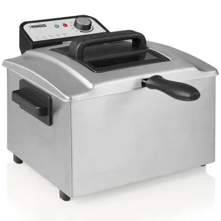 Princess Freidora 184090 5L 3270W Acero Inoxidable con Zona Fría Fácil Limpieza