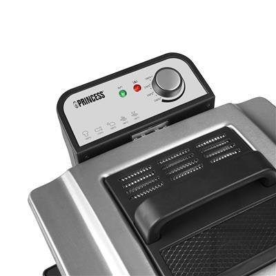 Princess 184090 Freidora de Aire 5 Litros 3270W, 1kg Capacidad Fritura, 190°C, Termostato, Tazón Extraíble, Plata