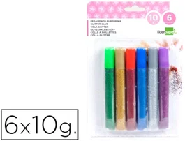 Liderpapel Purpurina Fantasia Colores Metalicos Blister 6 Unidades 10 gr
